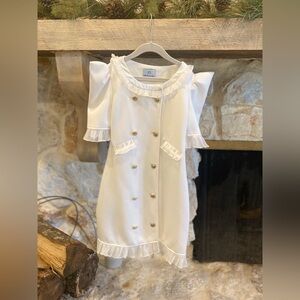 Petite Maison Kids White Tuxedo Style Dress Holiday party sz 10 Bloomingdale’s